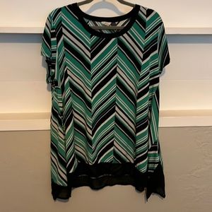 Green Chevron Blouse